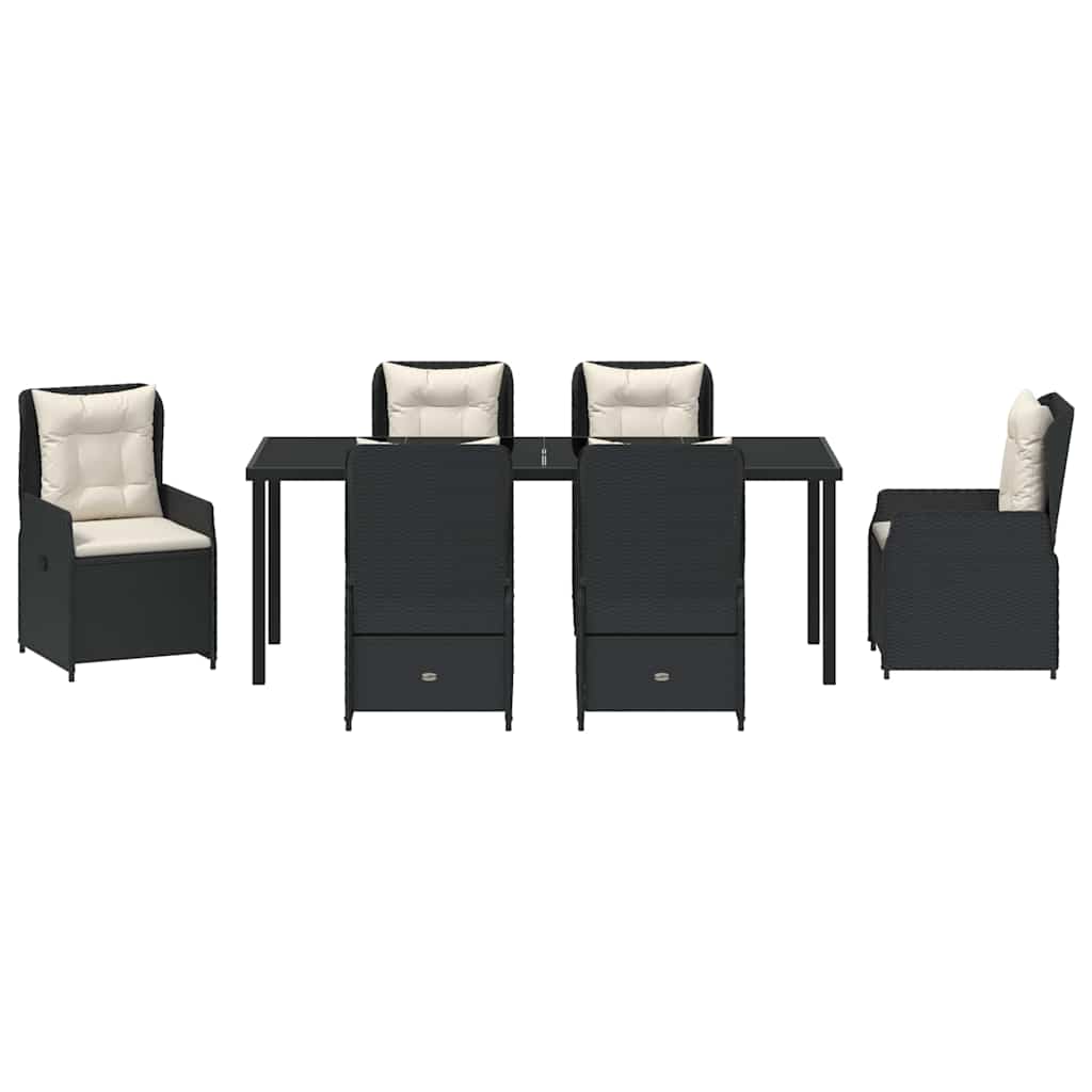 Have Spisebordssæt 7 pcs Sort polyrattan