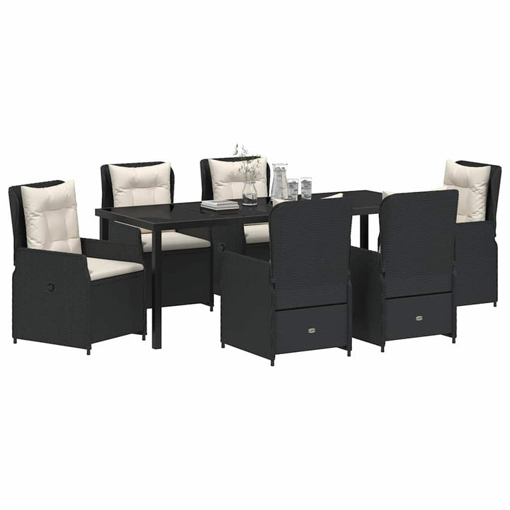 Have Spisebordssæt 7 pcs Sort polyrattan