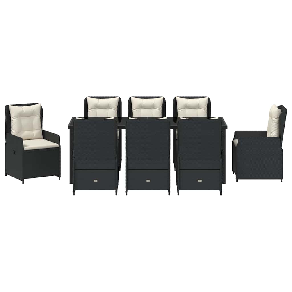 Have Spisebordssæt 9 pcs Sort polyrattan