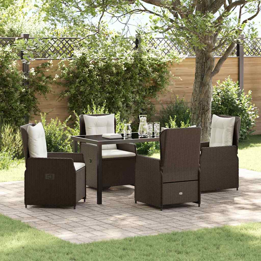 Have Spisebordssæt 5 pcs Brun polyrattan