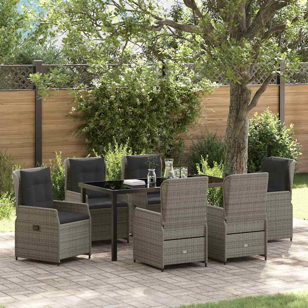Have Spisebordssæt 7 pcs Grå polyrattan