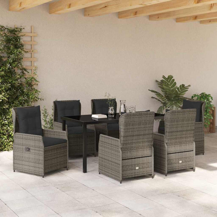 Have Spisebordssæt 7 pcs Grå polyrattan