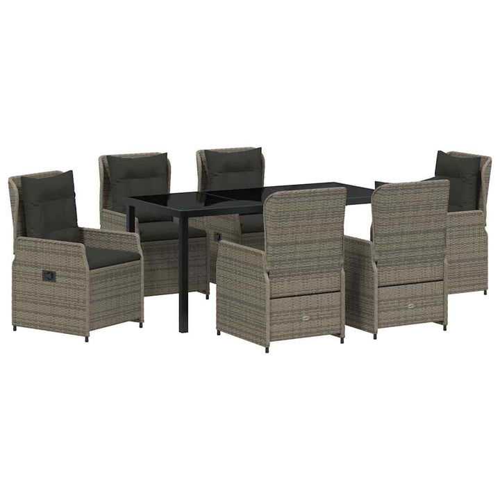 Have Spisebordssæt 7 pcs Grå polyrattan