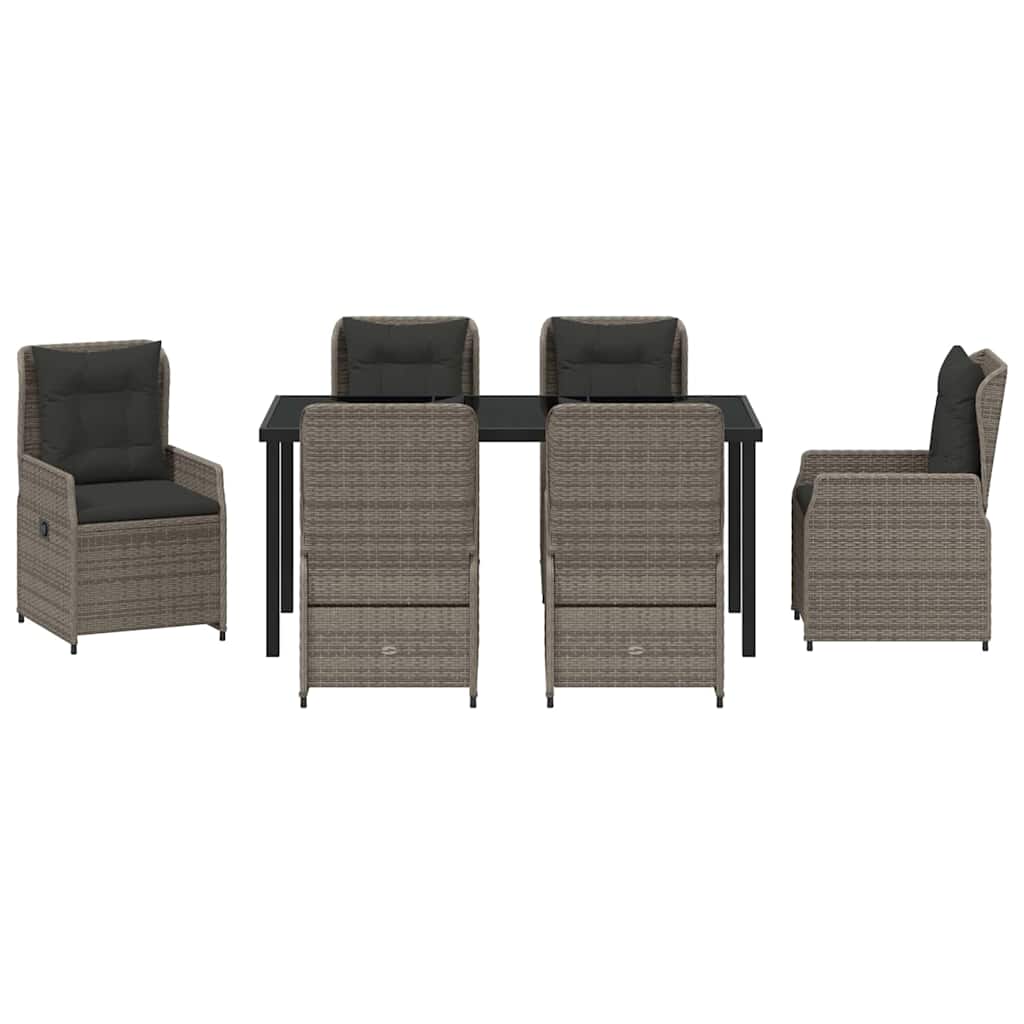 Have Spisebordssæt 7 pcs Grå polyrattan