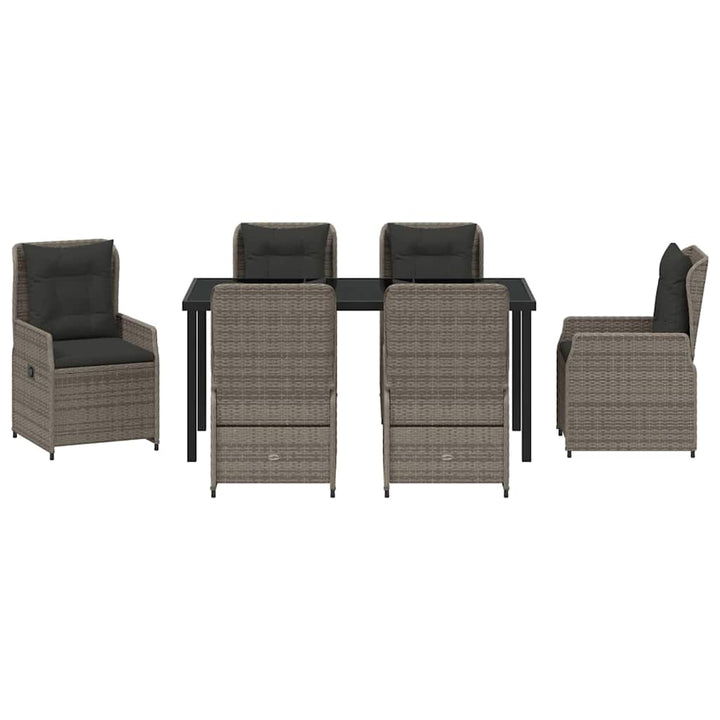 Have Spisebordssæt 7 pcs Grå polyrattan