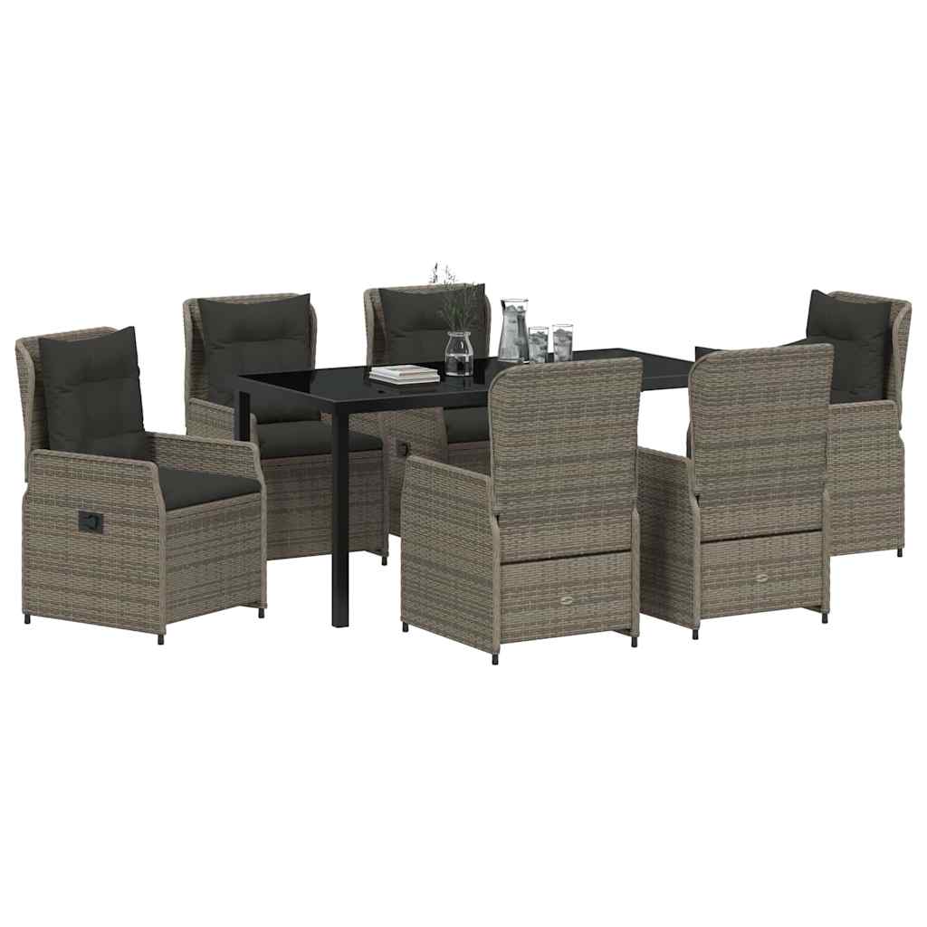 Have Spisebordssæt 7 pcs Grå polyrattan