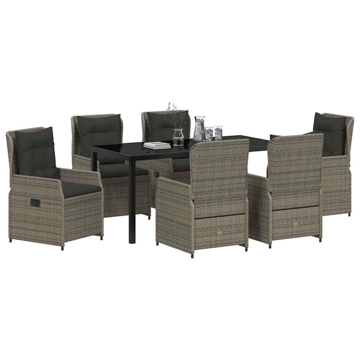 Have Spisebordssæt 7 pcs Grå polyrattan