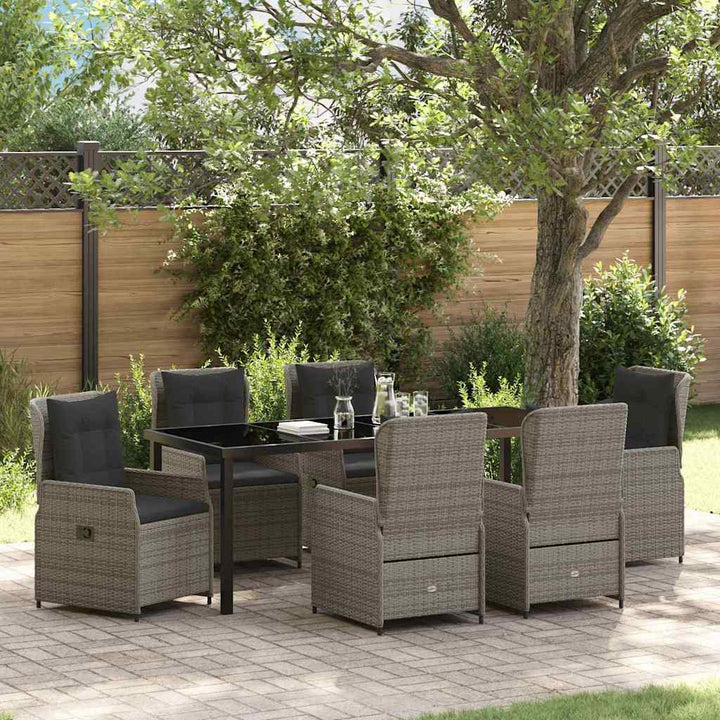 Have Spisebordssæt 7 pcs Grå polyrattan