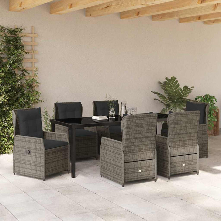Have Spisebordssæt 7 pcs Grå polyrattan