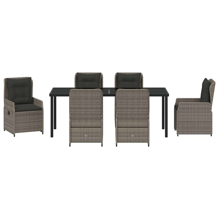 Have Spisebordssæt 7 pcs Grå polyrattan
