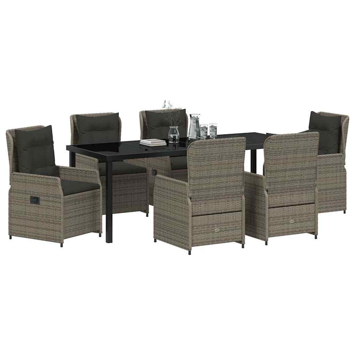 Have Spisebordssæt 7 pcs Grå polyrattan