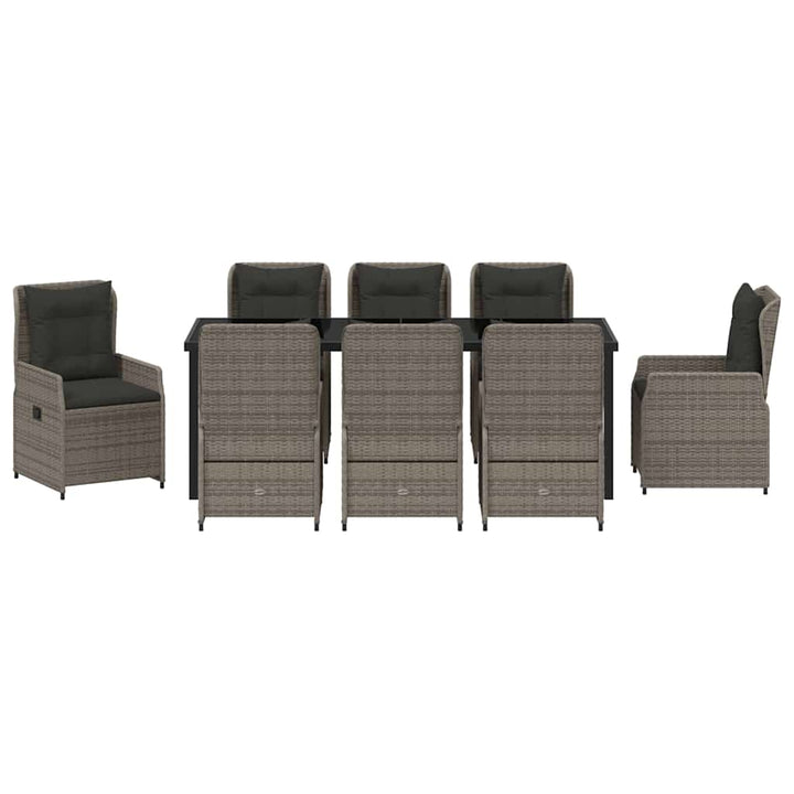Have Spisebordssæt 9 pcs Grå polyrattan