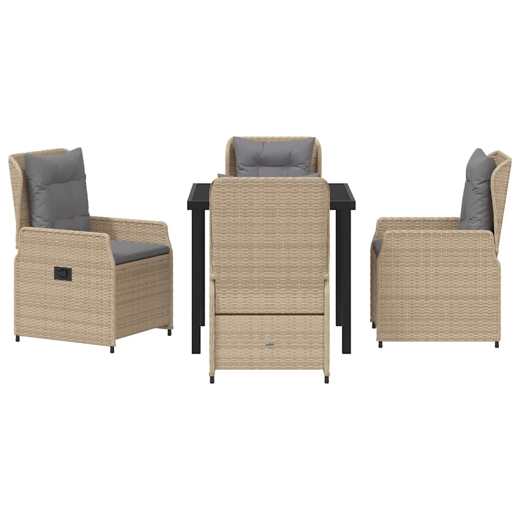 Have Spisebordssæt 5 pcs Beige og lys grå polyrattan