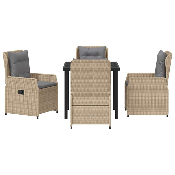 Have Spisebordssæt 5 pcs Beige og lys grå polyrattan
