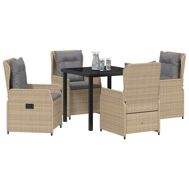 Have Spisebordssæt 5 pcs Beige og lys grå polyrattan