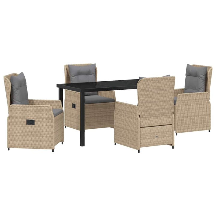 Have Spisebordssæt 5 pcs Beige og lys grå polyrattan
