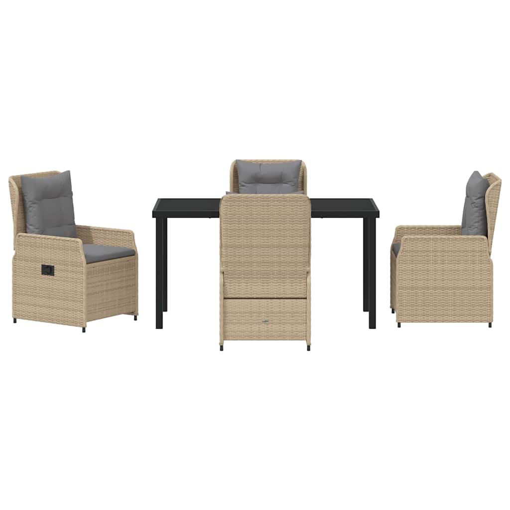 Have Spisebordssæt 5 pcs Beige og lys grå polyrattan