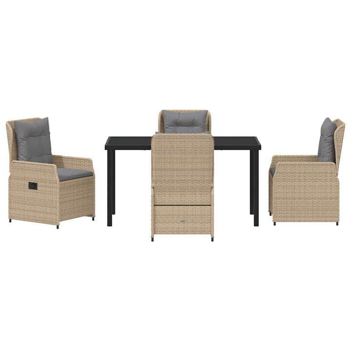 Have Spisebordssæt 5 pcs Beige og lys grå polyrattan