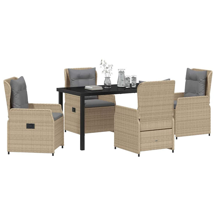 Have Spisebordssæt 5 pcs Beige og lys grå polyrattan