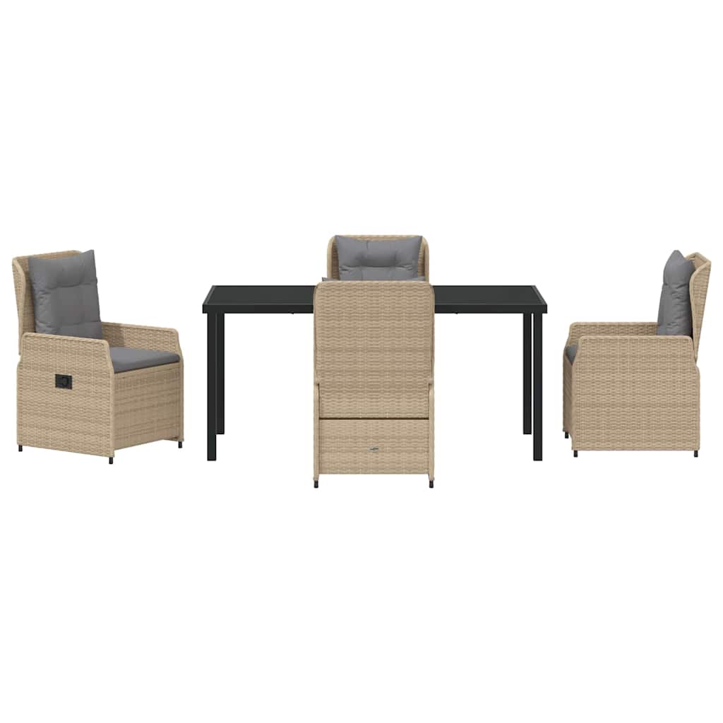 Have Spisebordssæt 5 pcs Beige og lys grå polyrattan