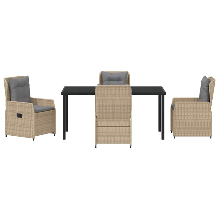 Have Spisebordssæt 5 pcs Beige og lys grå polyrattan
