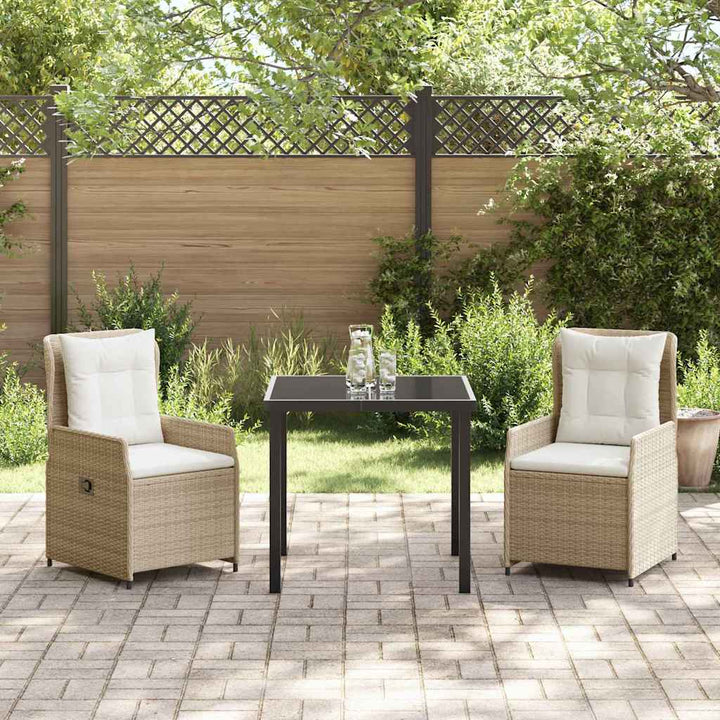 Have Spisebordssæt 3 pcs Beige og lys grå polyrattan
