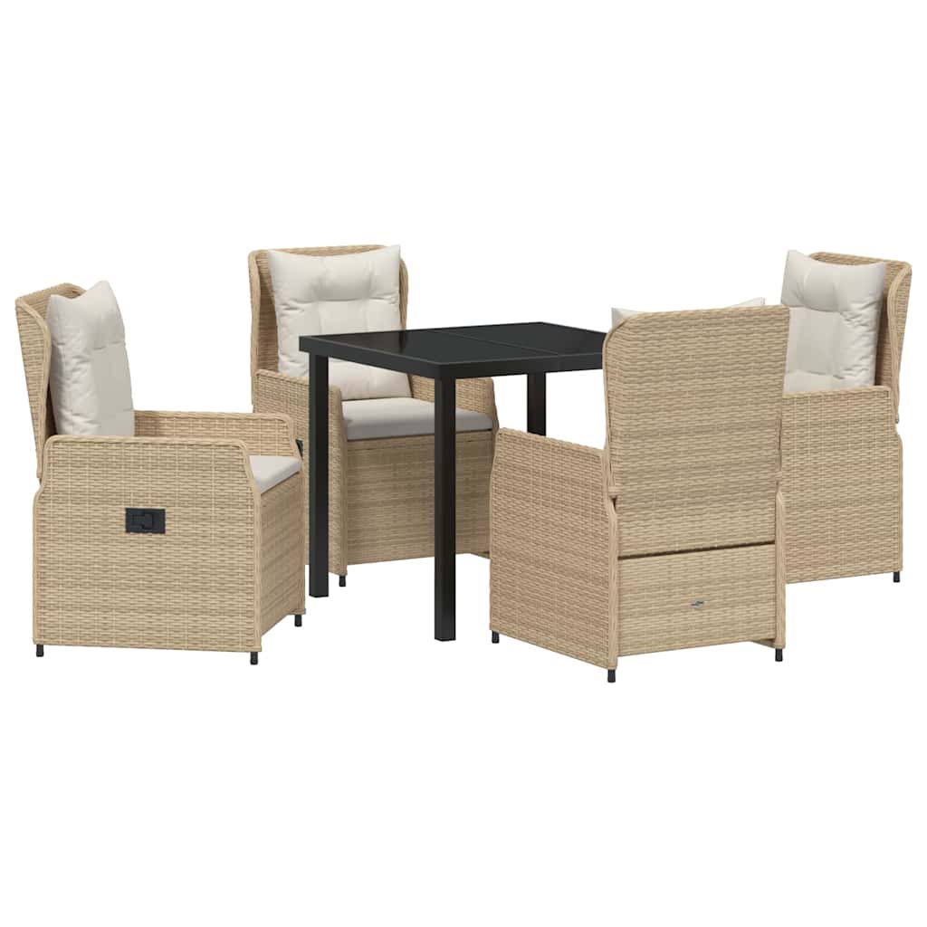 Have Spisebordssæt 5 pcs Beige og lys grå polyrattan