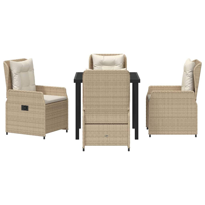 Have Spisebordssæt 5 pcs Beige og lys grå polyrattan