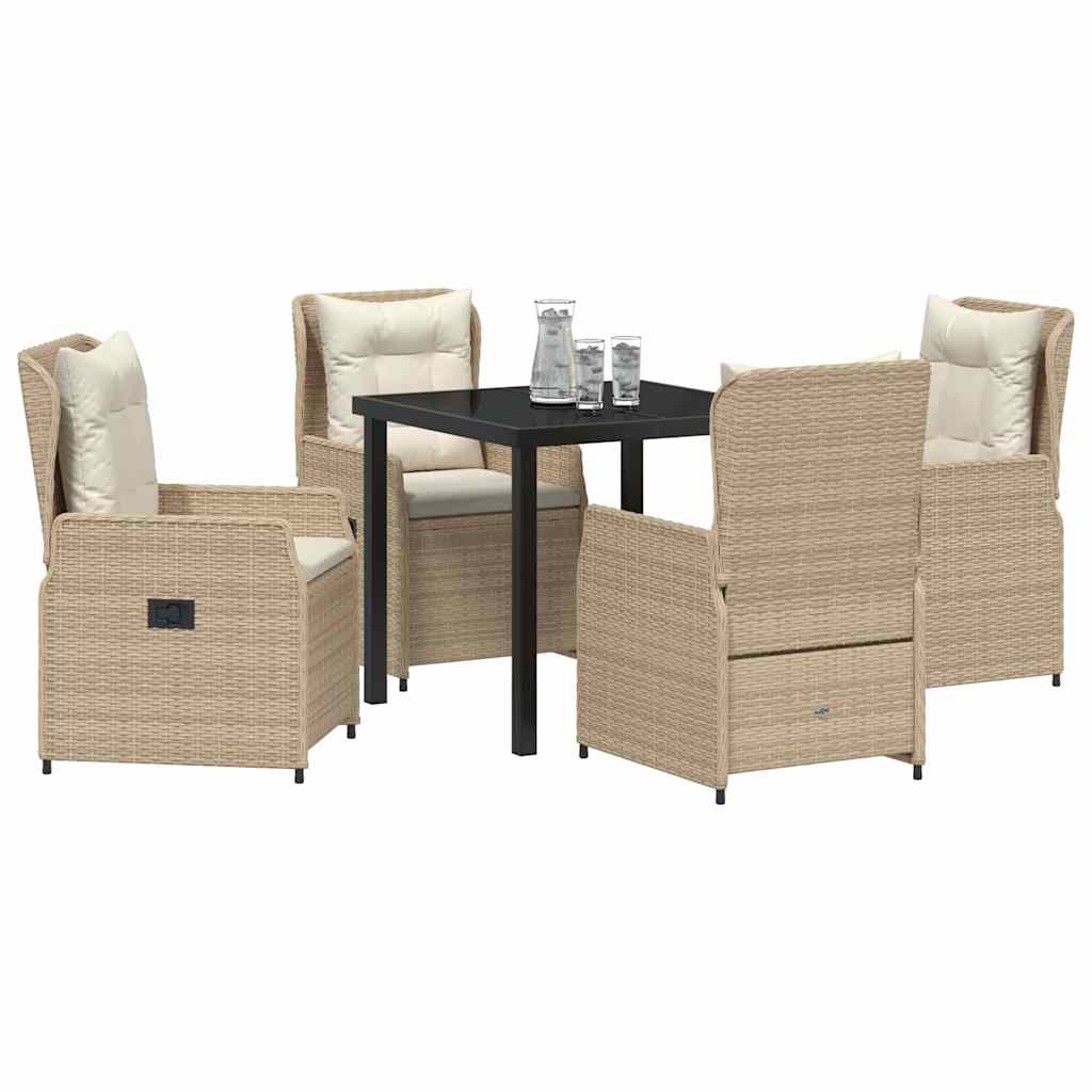 Have Spisebordssæt 5 pcs Beige og lys grå polyrattan