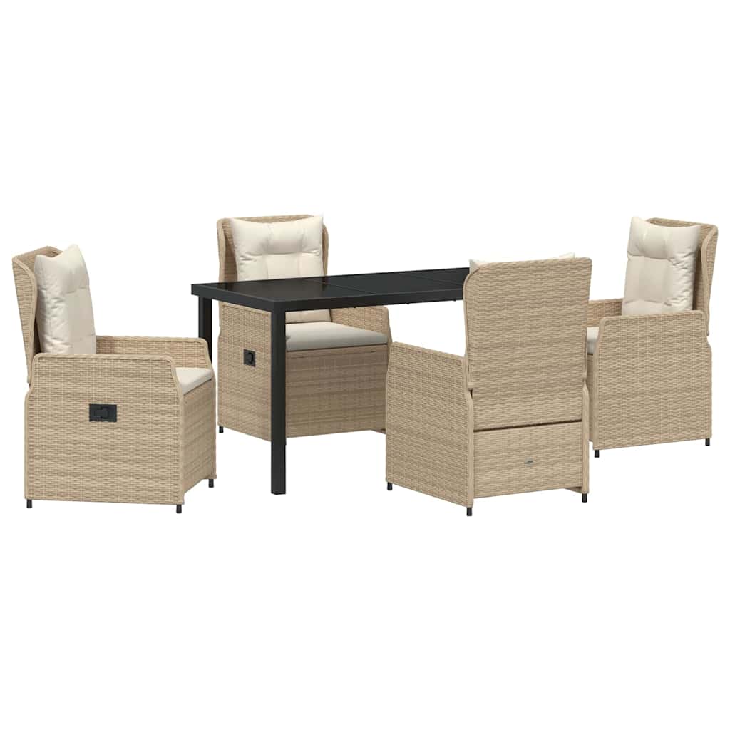 Have Spisebordssæt 5 pcs Beige og lys grå polyrattan