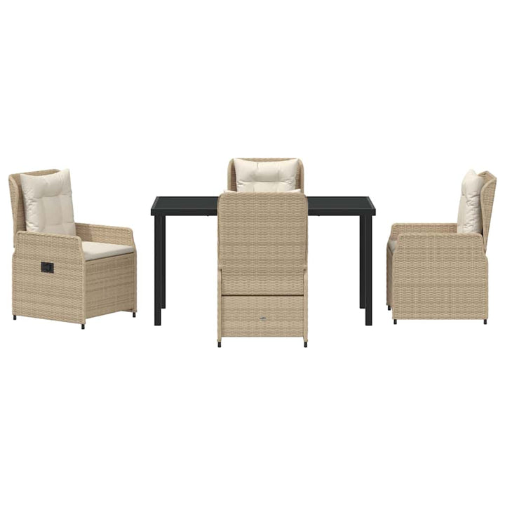Have Spisebordssæt 5 pcs Beige og lys grå polyrattan