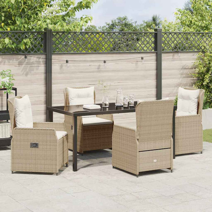 Have Spisebordssæt 5 pcs Beige og lys grå polyrattan