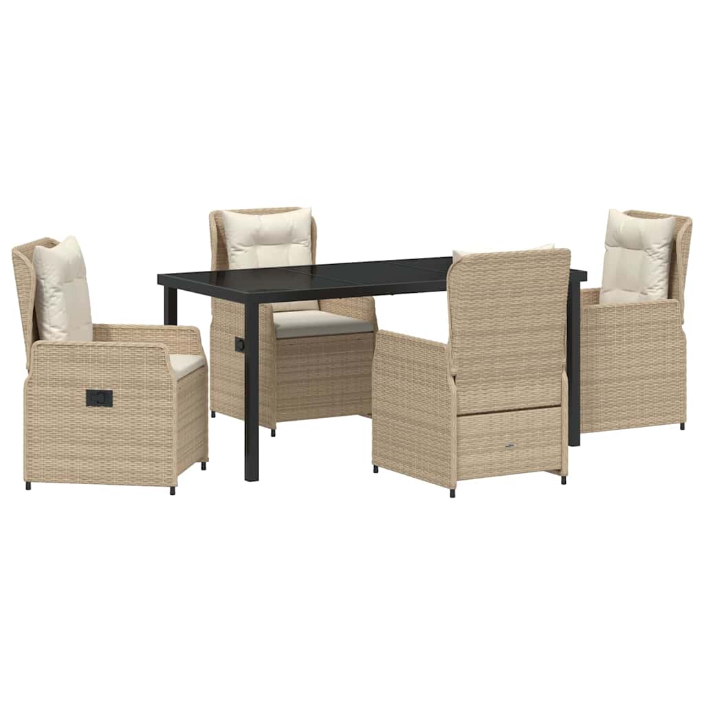 Have Spisebordssæt 5 pcs Beige og lys grå polyrattan