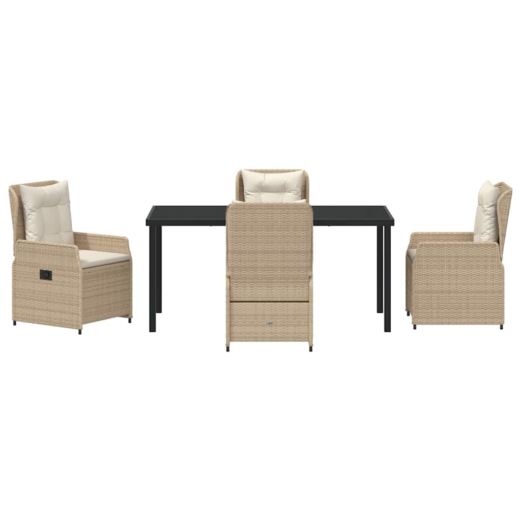 Have Spisebordssæt 5 pcs Beige og lys grå polyrattan