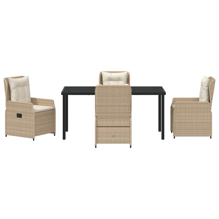 Have Spisebordssæt 5 pcs Beige og lys grå polyrattan