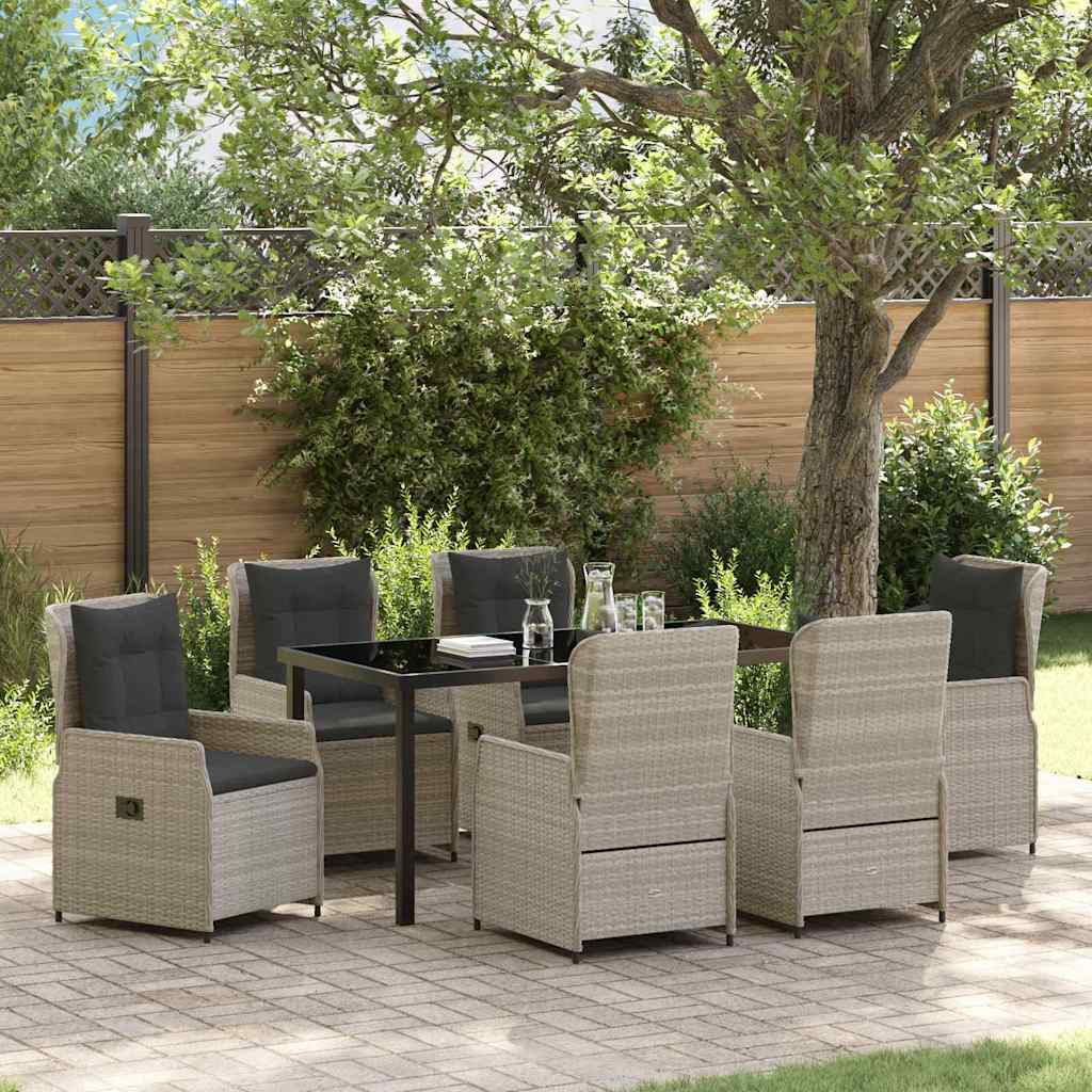 Have Spisebordssæt 7 pcs Lysegrå polyrattan