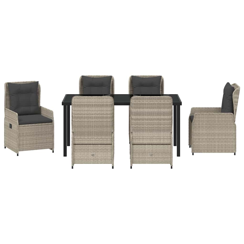 Have Spisebordssæt 7 pcs Lysegrå polyrattan