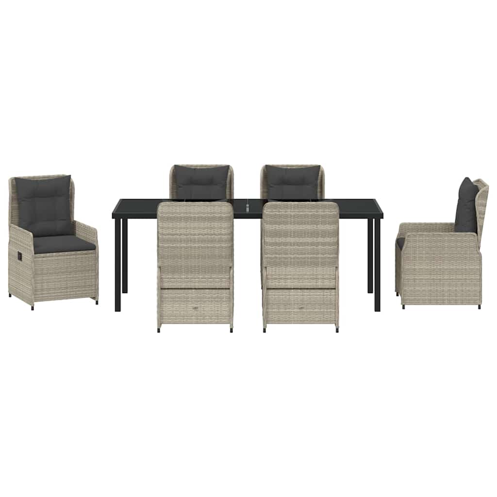 Have Spisebordssæt 7 pcs Lysegrå polyrattan