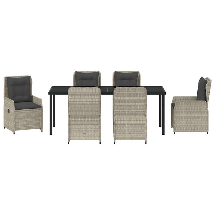 Have Spisebordssæt 7 pcs Lysegrå polyrattan
