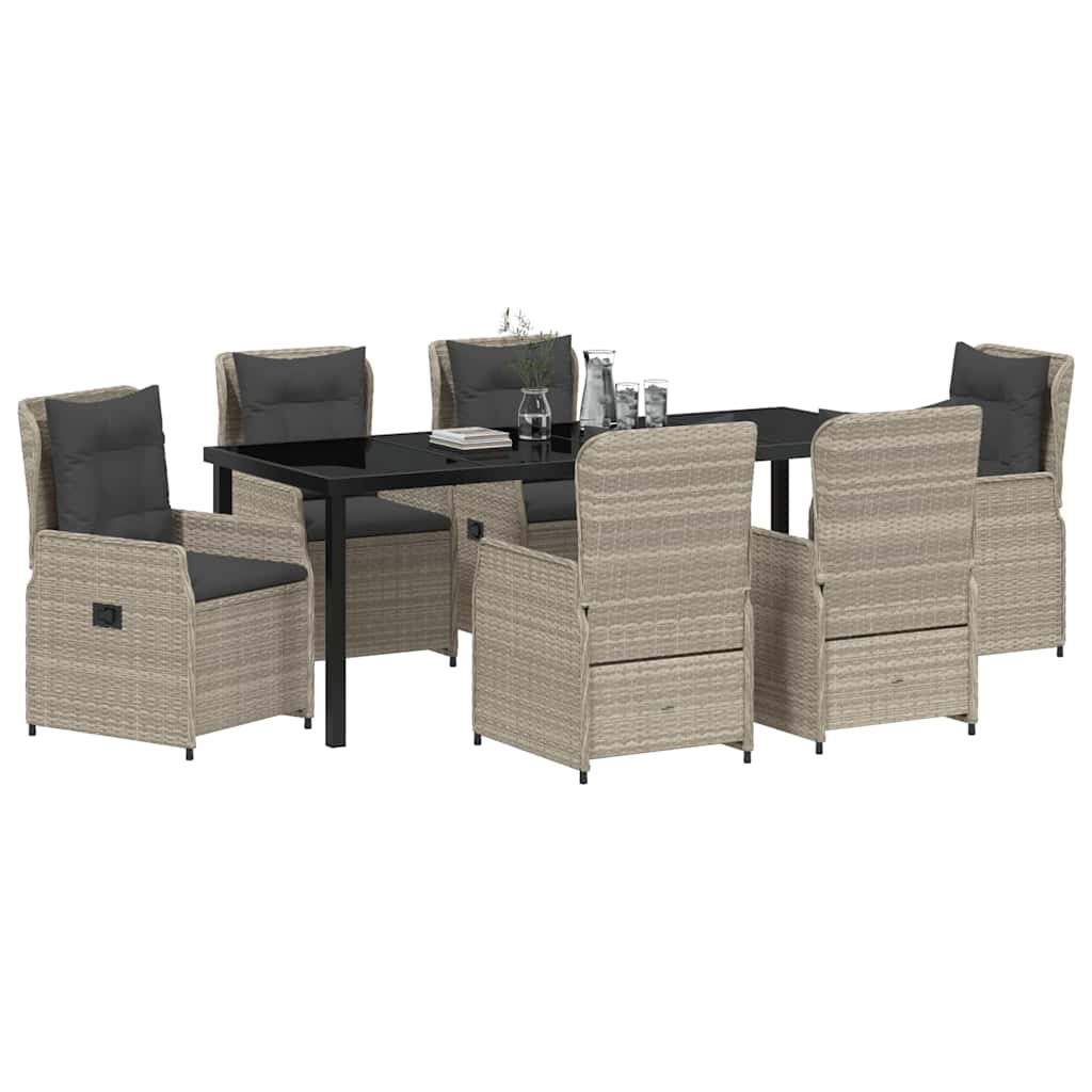 Have Spisebordssæt 7 pcs Lysegrå polyrattan