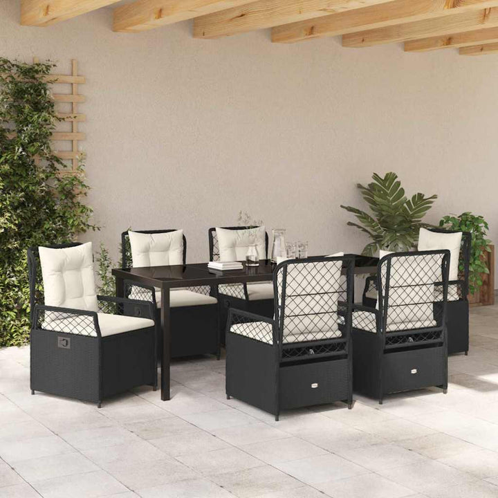 Have Spisebordssæt 7 pcs Sort polyrattan