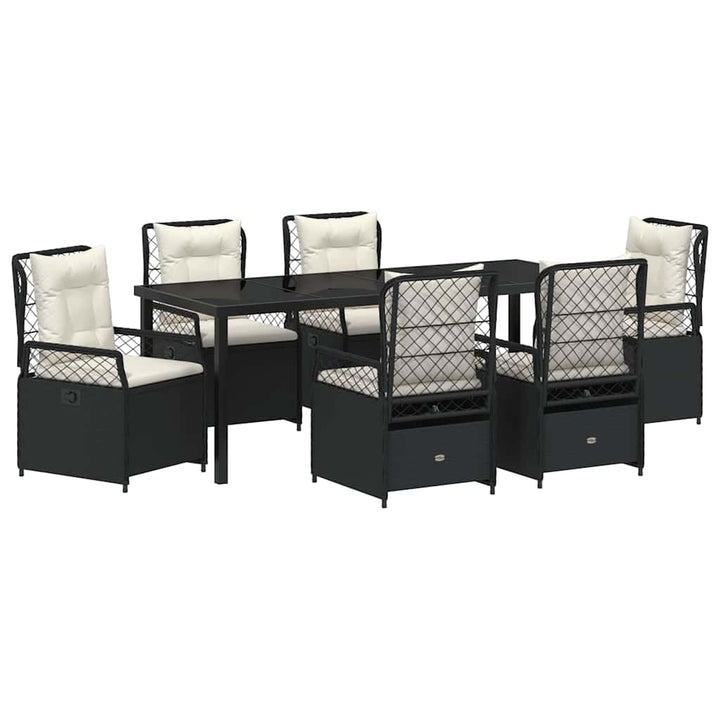 Have Spisebordssæt 7 pcs Sort polyrattan