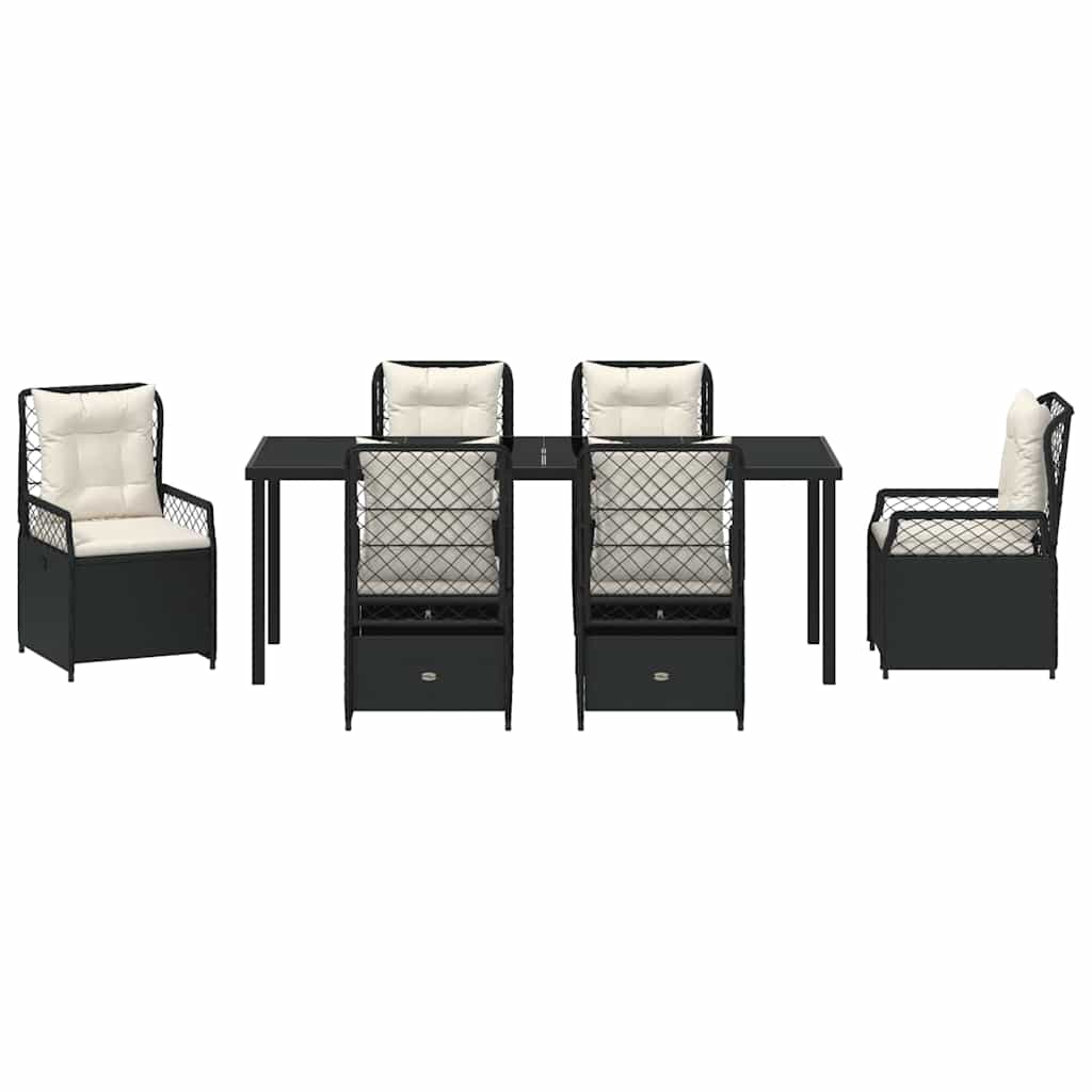 Have Spisebordssæt 7 pcs Sort polyrattan