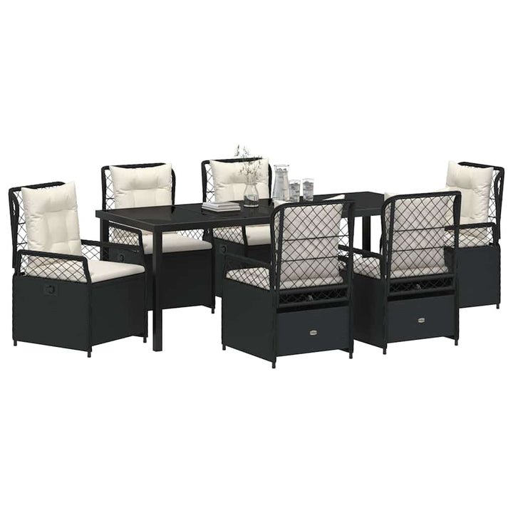 Have Spisebordssæt 7 pcs Sort polyrattan