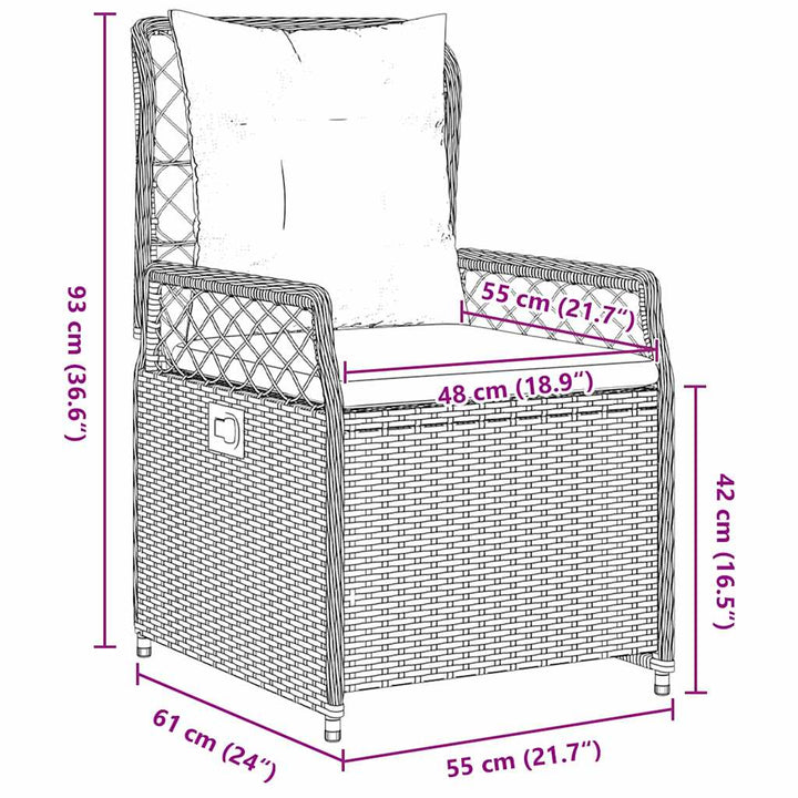 Have Spisebordssæt 5 pcs Brun polyrattan
