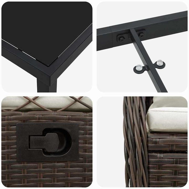 Have Spisebordssæt 7 pcs Brun polyrattan