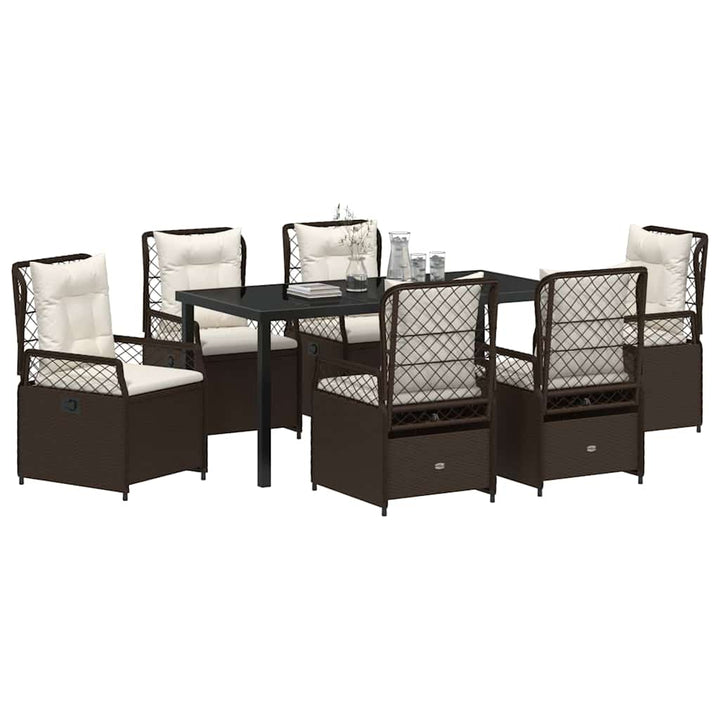 Have Spisebordssæt 7 pcs Brun polyrattan