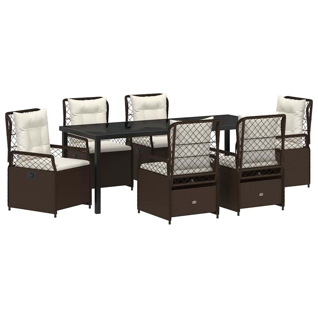 Have Spisebordssæt 7 pcs Brun polyrattan