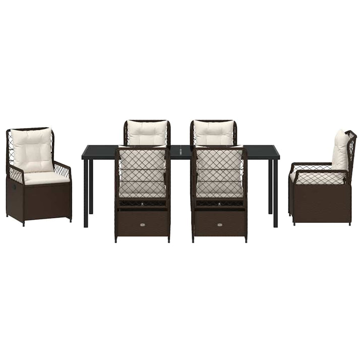 Have Spisebordssæt 7 pcs Brun polyrattan