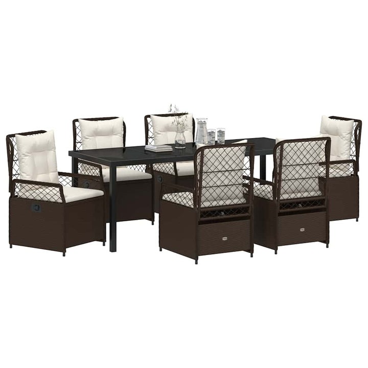 Have Spisebordssæt 7 pcs Brun polyrattan
